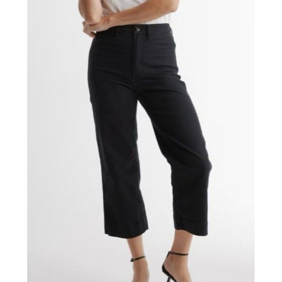 Quince Pants - Organic Stretch Cotton Twill Wide-Leg Crop Pant